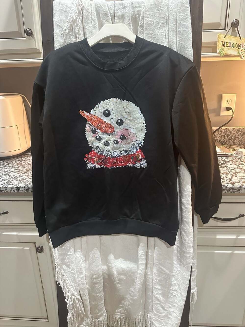 Disco Ball Snowman Christmas Sweatshirt Holiday Crewneck